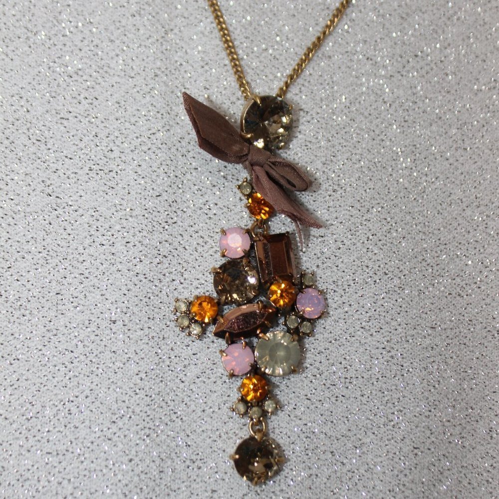 J. Crew Long Rhinestone Pendent with Bow